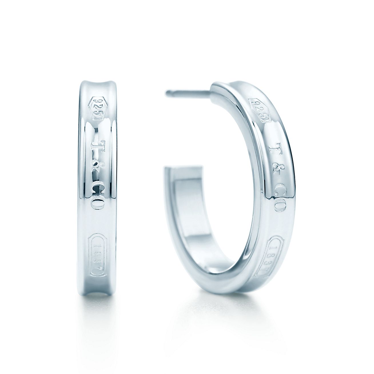 Tiffany 1837Â® hoop earrings in sterling silver, small. | Tiffany & Co.