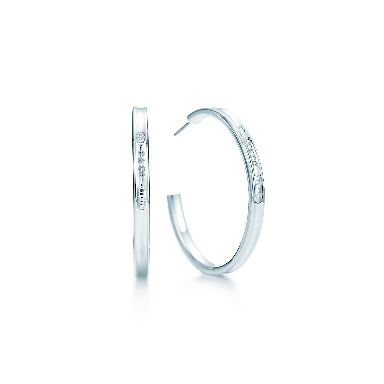 Tiffany 1837Â® narrow hoop earrings in sterling silver, large. | Tiffany & Co.