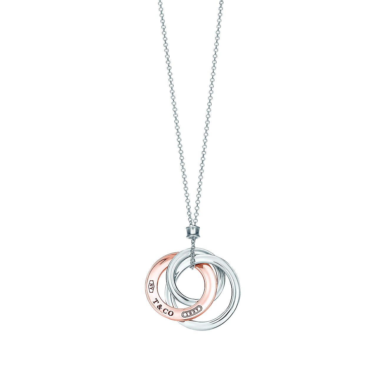 Tiffany 1837™ interlocking circles pendant in RUBEDO® metal, small