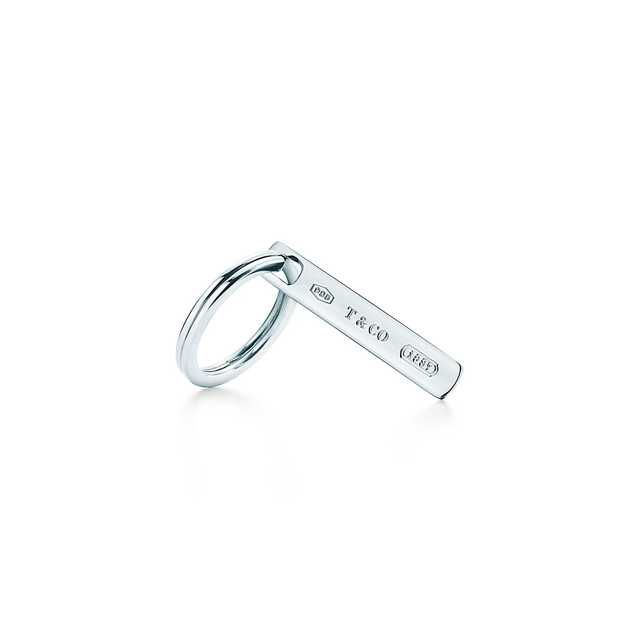 Tiffany 1837® key ring in sterling silver. Tiffany & Co.