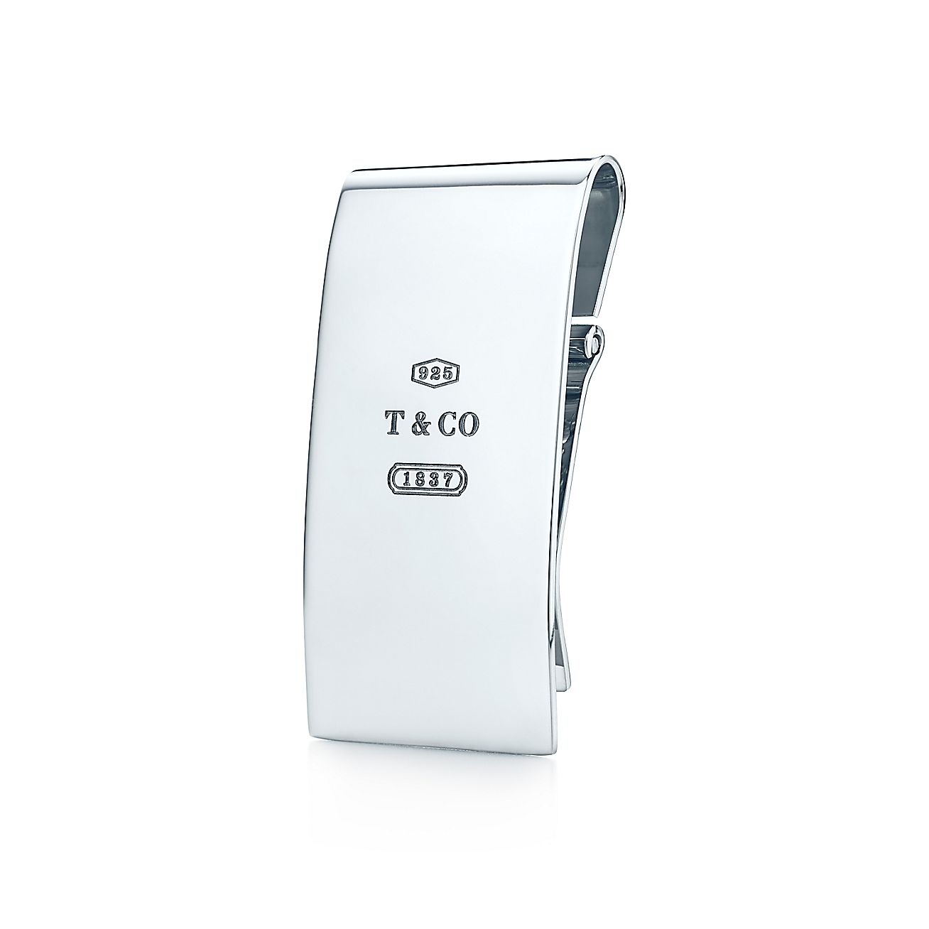 Tiffany 1837® money clip in sterling silver with a hinge. Tiffany & Co.