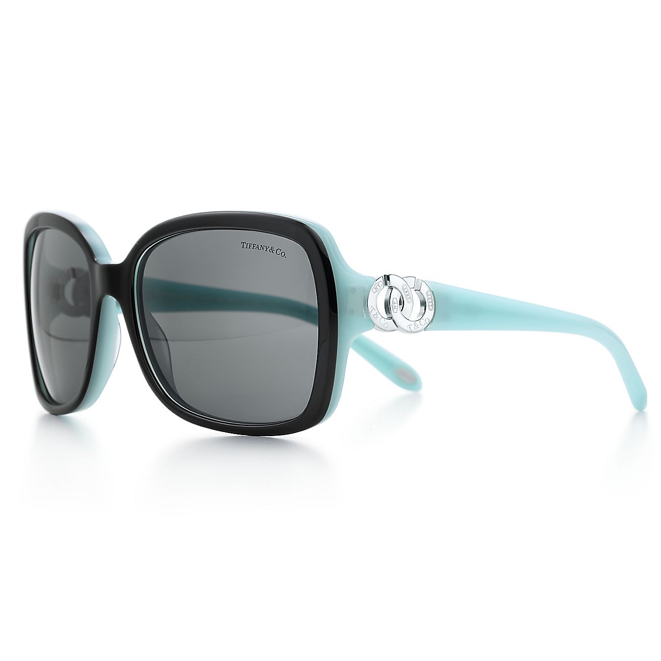 Tiffany 1837™ rectangular sunglasses in Tiffany Blue® and black acetate