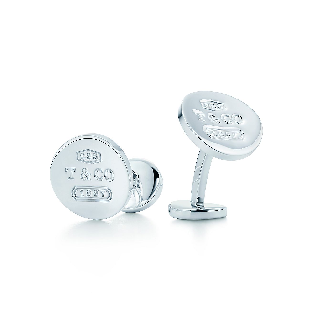 Tiffany 1837® round cuff links in sterling silver. Tiffany & Co.