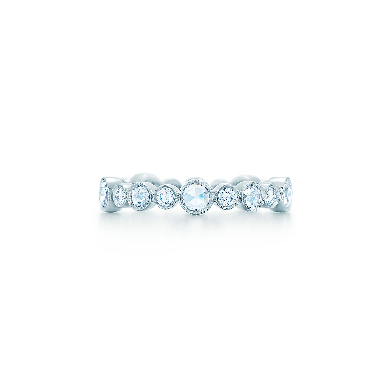 Tiffany Cobblestone Diamond Band Ring in platinum. Tiffany & Co.