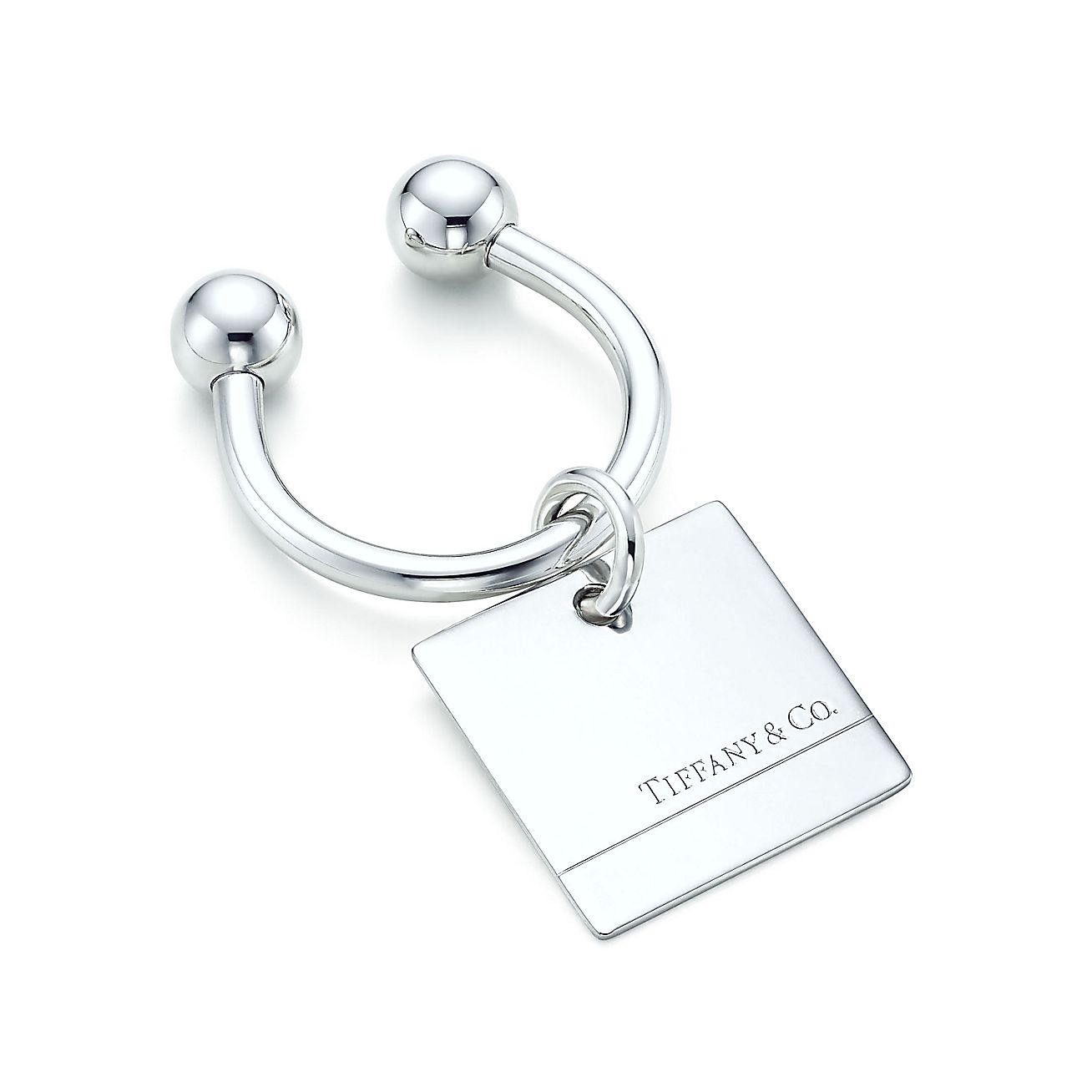 Tiffany & Co.® rectangular key ring in sterling silver. Tiffany & Co.