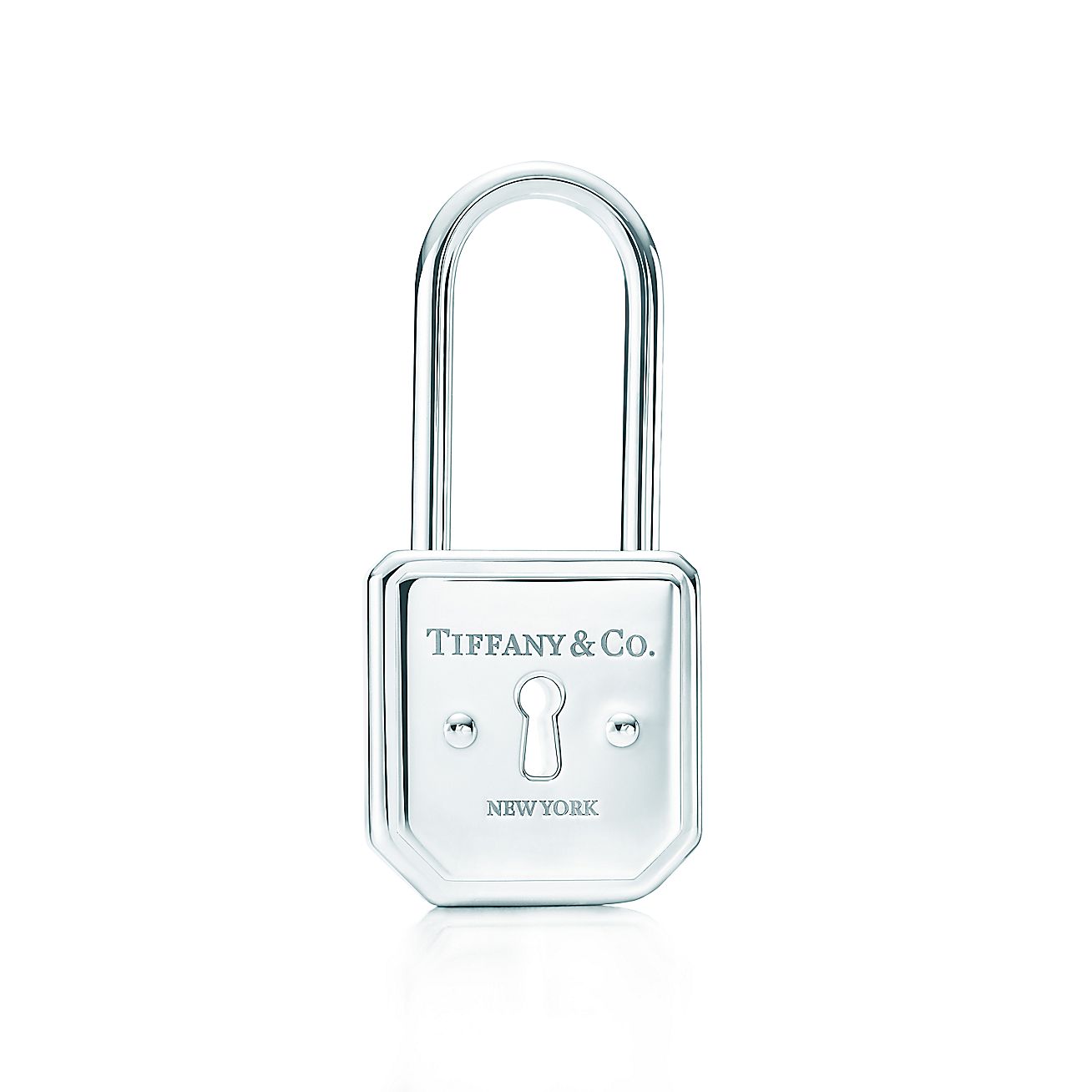Tiffany & Co.® Square Lock Key Ring in sterling silver. Tiffany & Co.