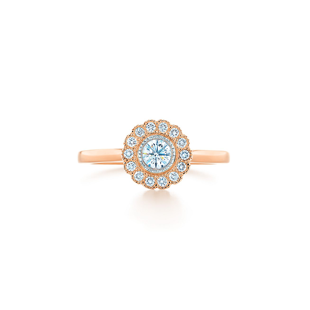 Tiffany Enchant® flower ring in platinum and 18k rose gold with