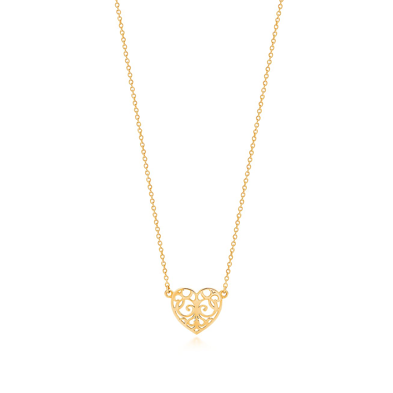 Tiffany Enchant® heart pendant in 18k gold, mini. Tiffany & Co.