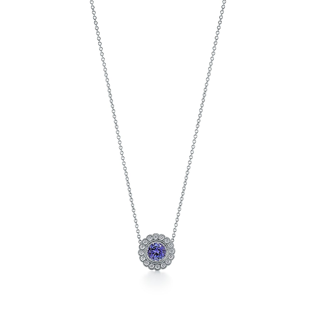 Tiffany Enchant® pendant in platinum with tanzanites and diamonds