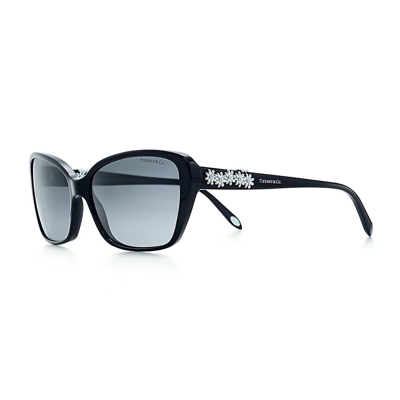 Tiffany Garden butterfly sunglasses in black acetate with polarized