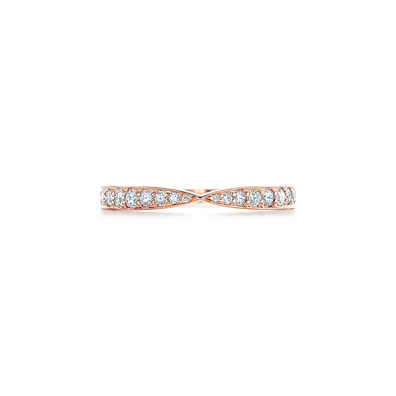 Tiffany Harmony® ring in 18k rose gold with diamonds. Tiffany & Co.