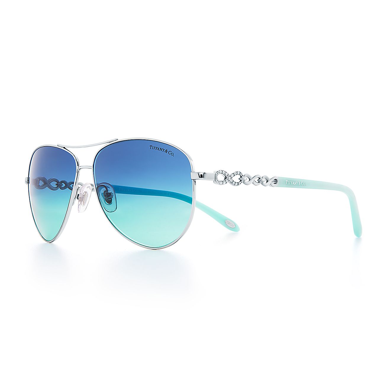 Tiffany Infinity aviator sunglasses in silvercolored metal and acetate