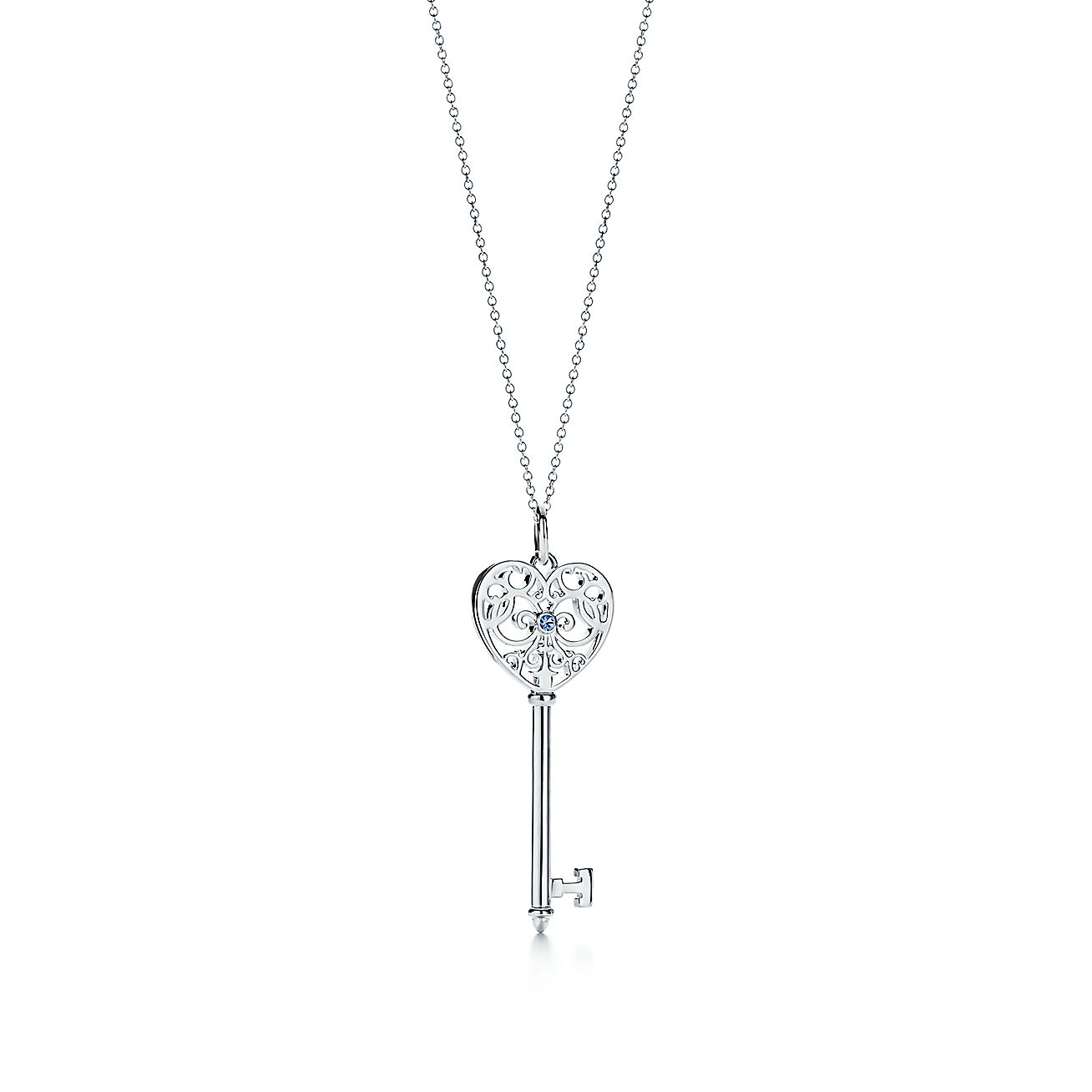 Tiffany Keys heart key pendant in 18k rose gold, mini.