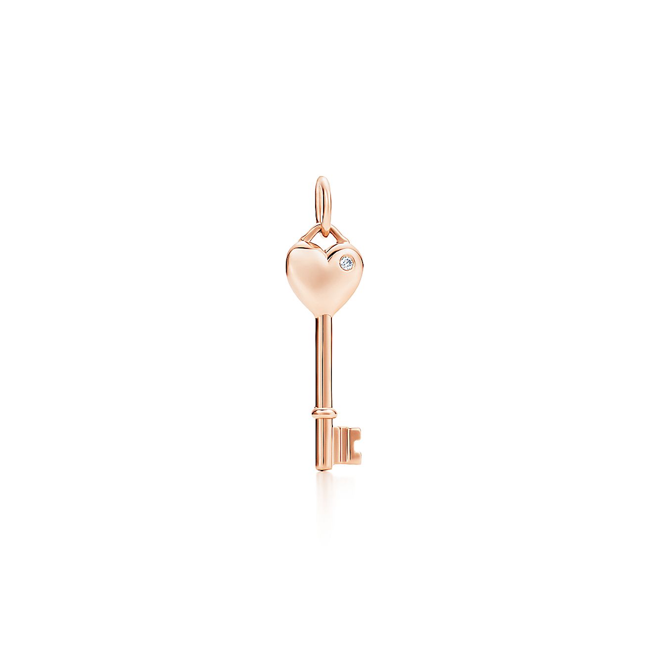 Tiffany Keys heart key pendant in 18k rose gold with diamonds, mini. | Tiffany & Co.