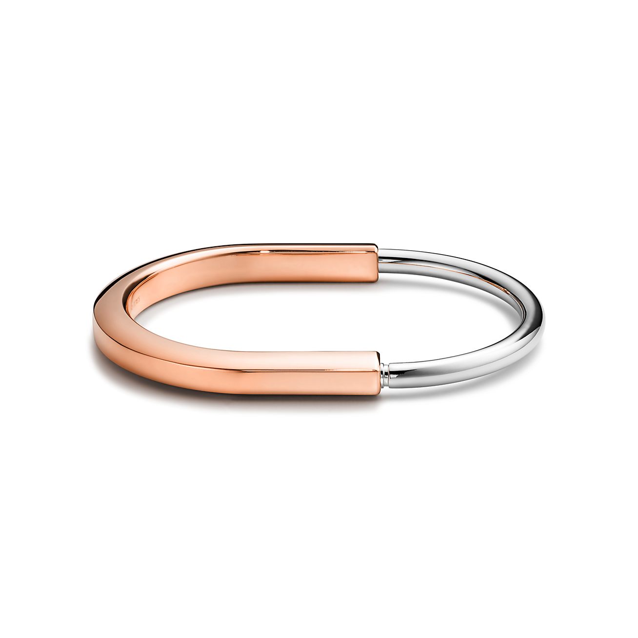 Tiffany Lock Bangle in Rose and White Gold