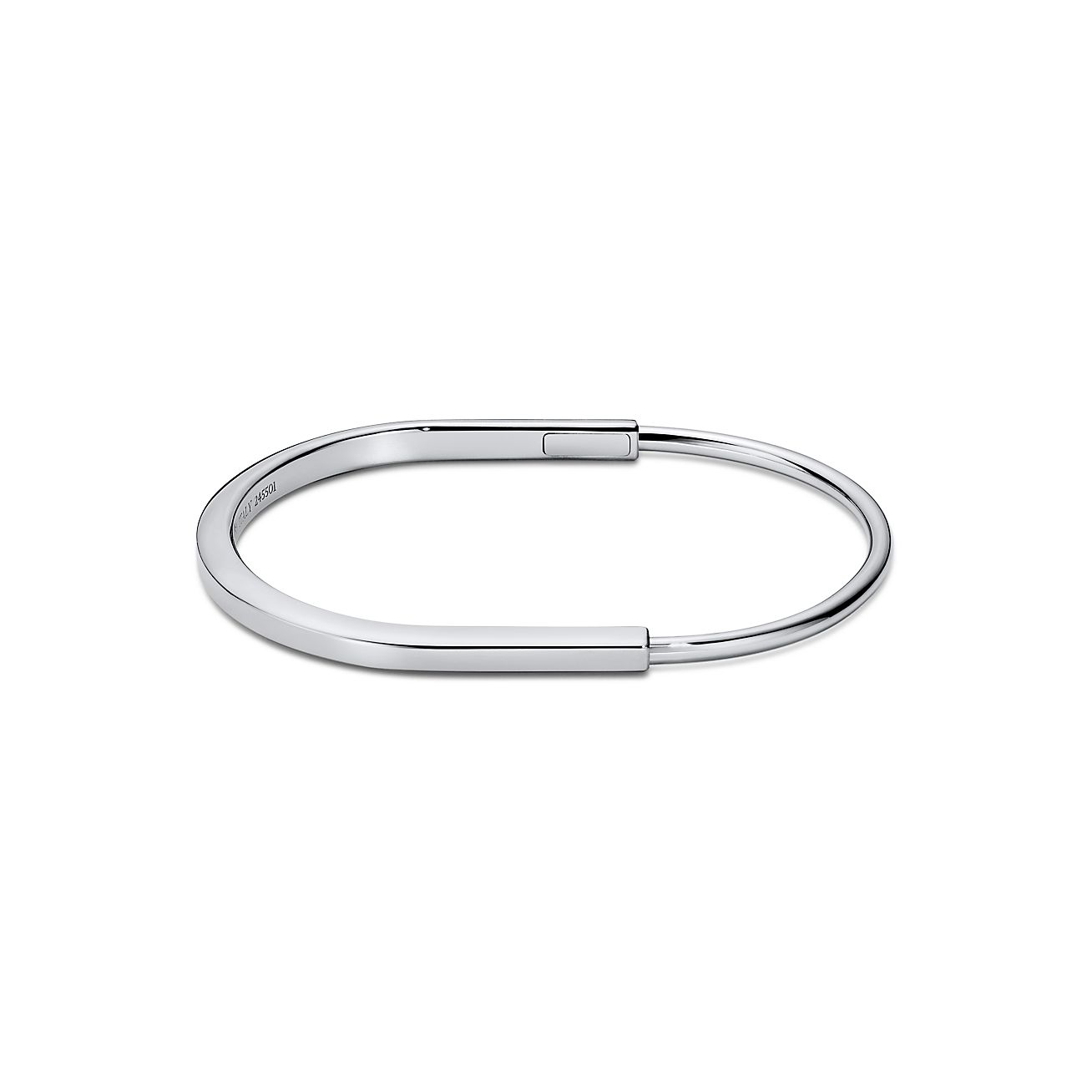 Tiffany Lock Narrow Bangle in White Gold | Tiffany & Co. US