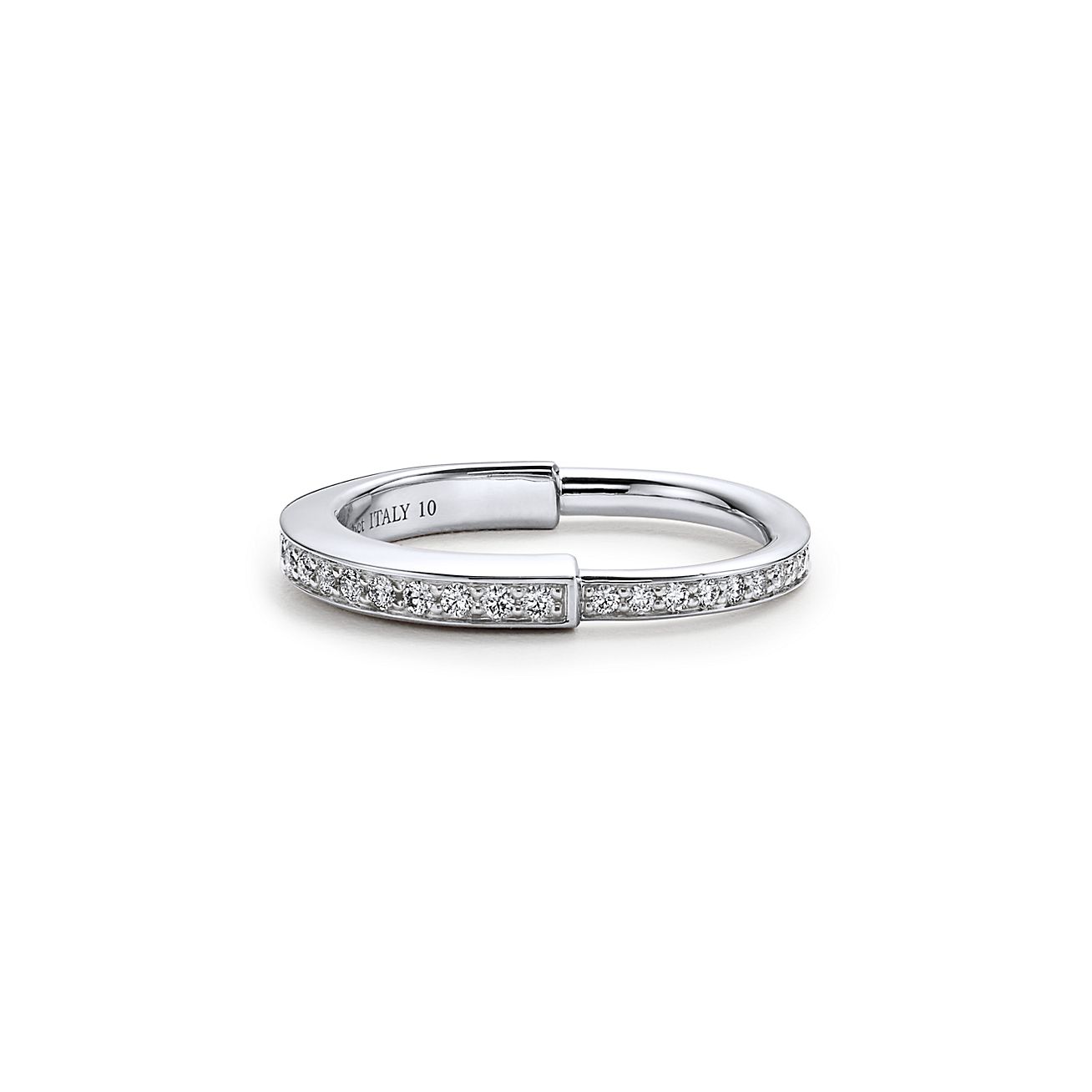 Tiffany Lock Ring in White Gold with Pavé Diamonds | Tiffany & Co.