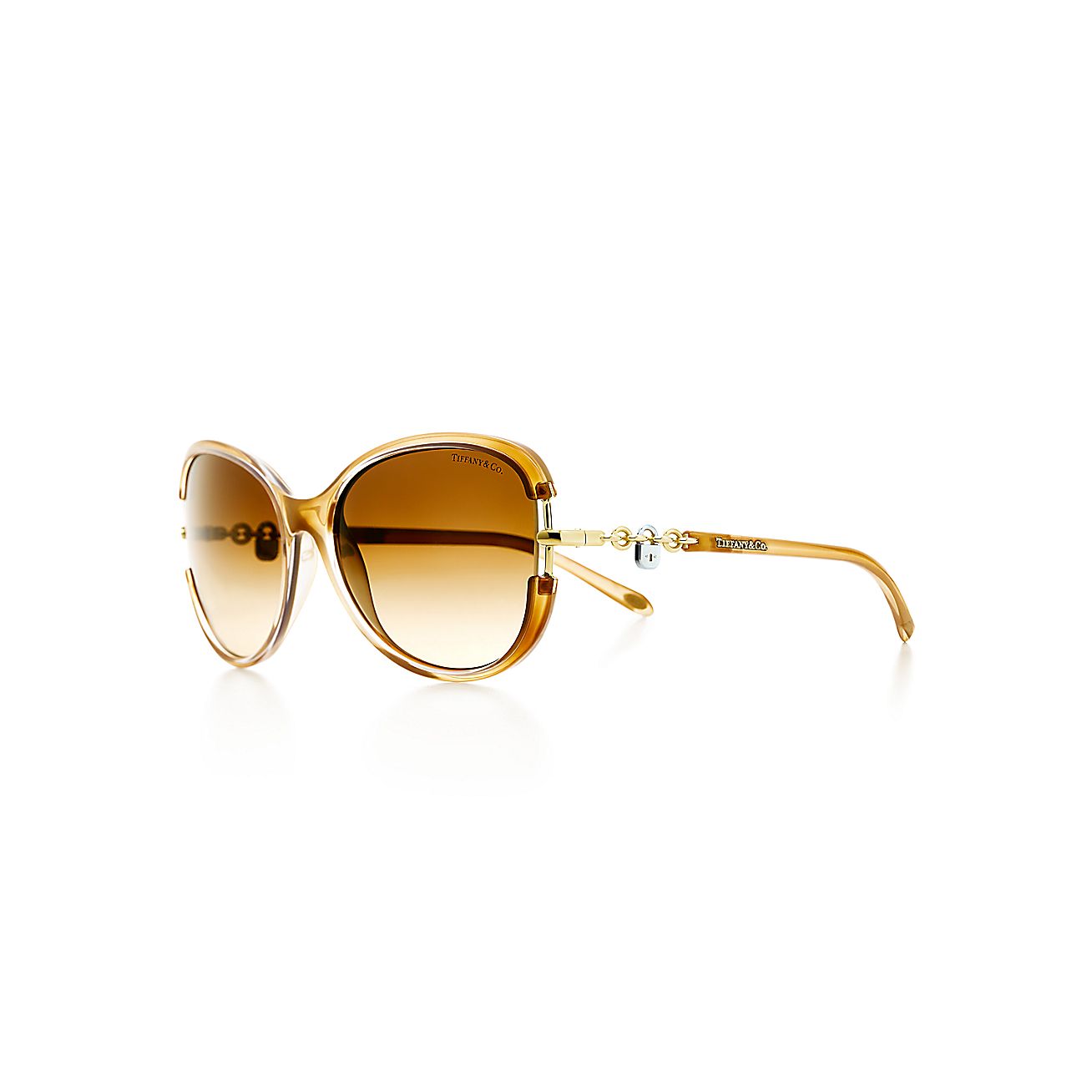 Tiffany Locks butterfly sunglasses in taupe acetate with arc lock