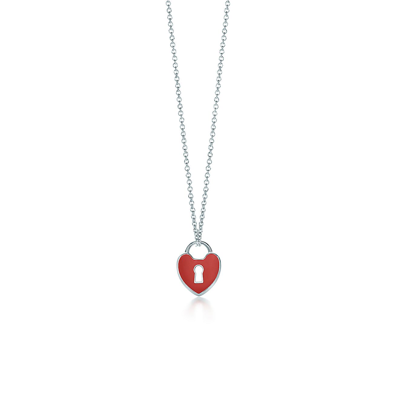 Tiffany Locks heart lock pendant in sterling silver with enamel finish, mini. | Tiffany & Co.