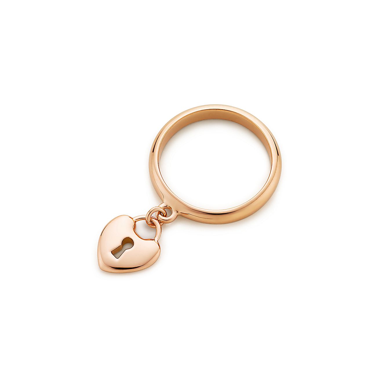 Tiffany Locks heart lock ring in 18k rose gold. Tiffany & Co.
