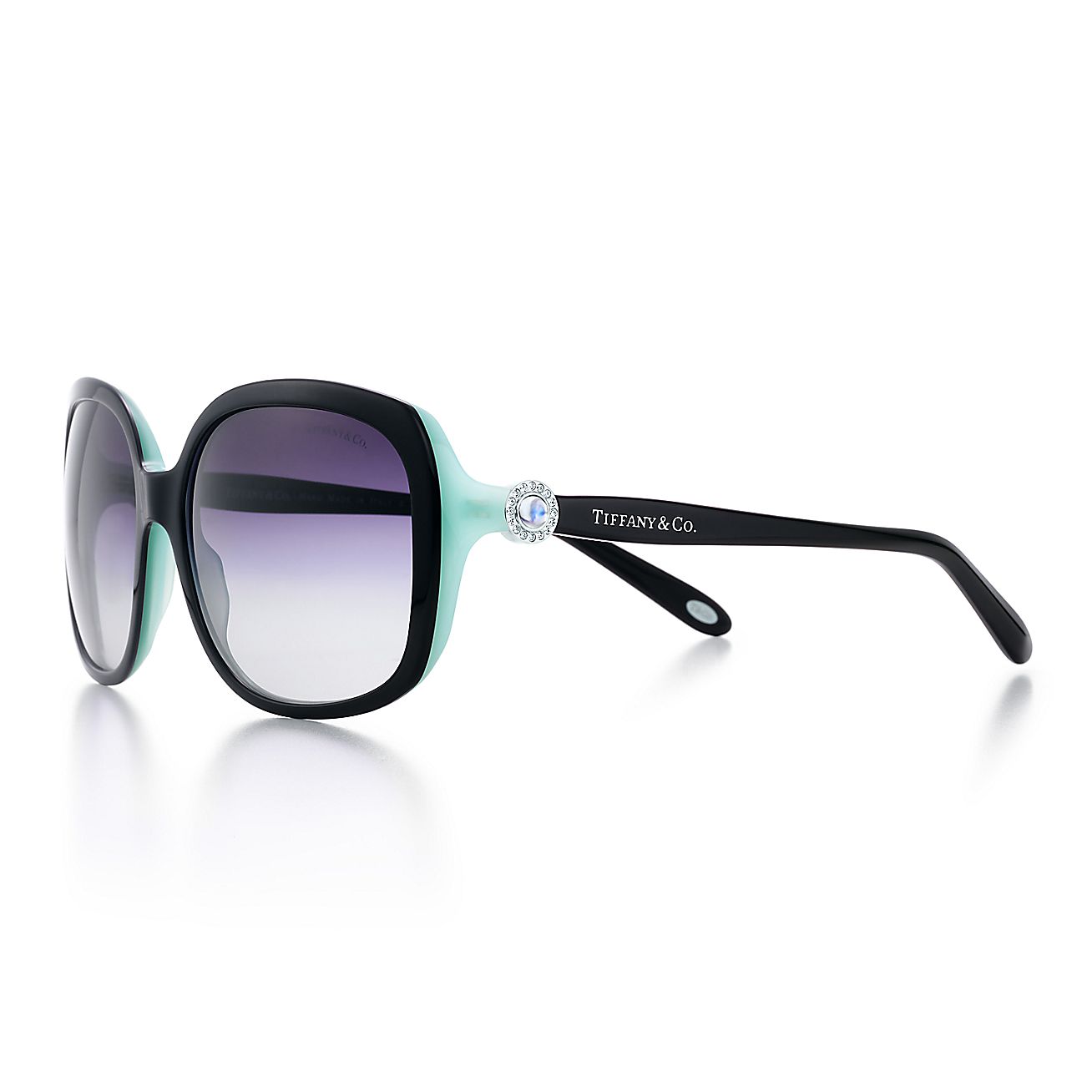 Tiffany Moonstone rectangular sunglasses with Austrian crystals