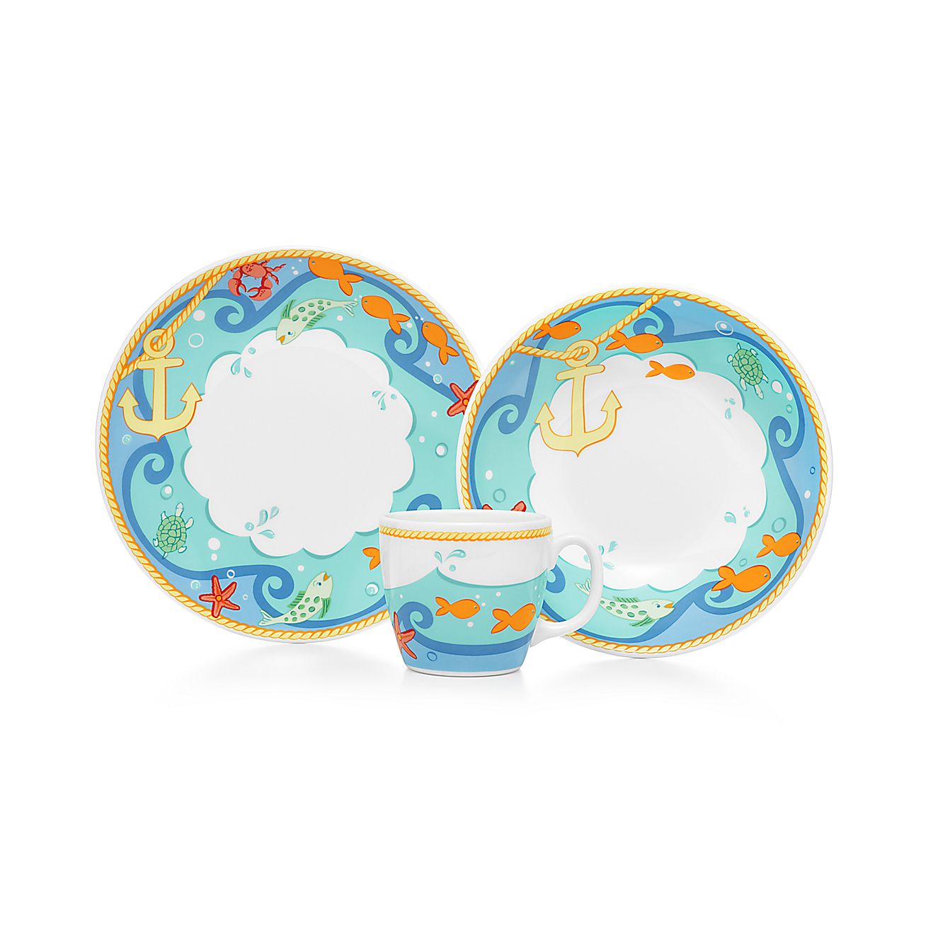 Tiffany Sailor threepiece baby set in porcelain