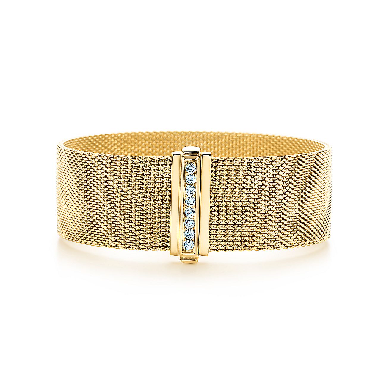 Tiffany Somerset™ bracelet with diamonds in 18k gold. Tiffany & Co.