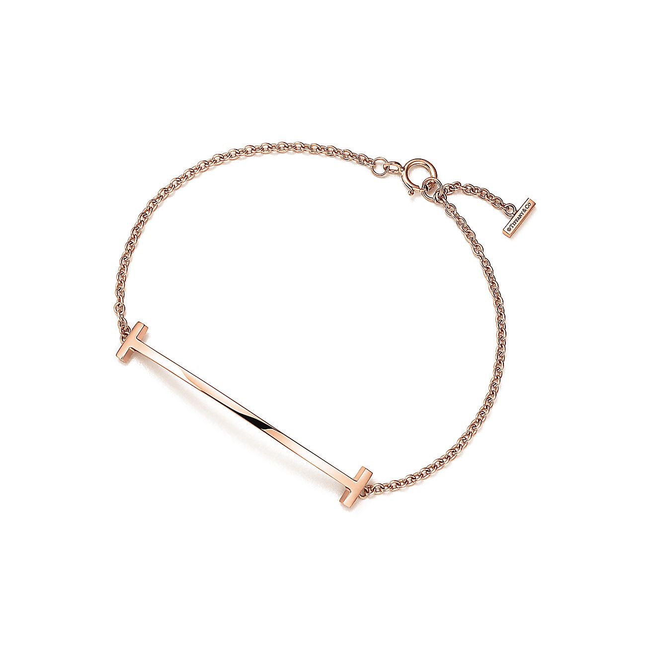 Tiffany T smile bracelet in 18k rose gold, medium. Tiffany & Co.