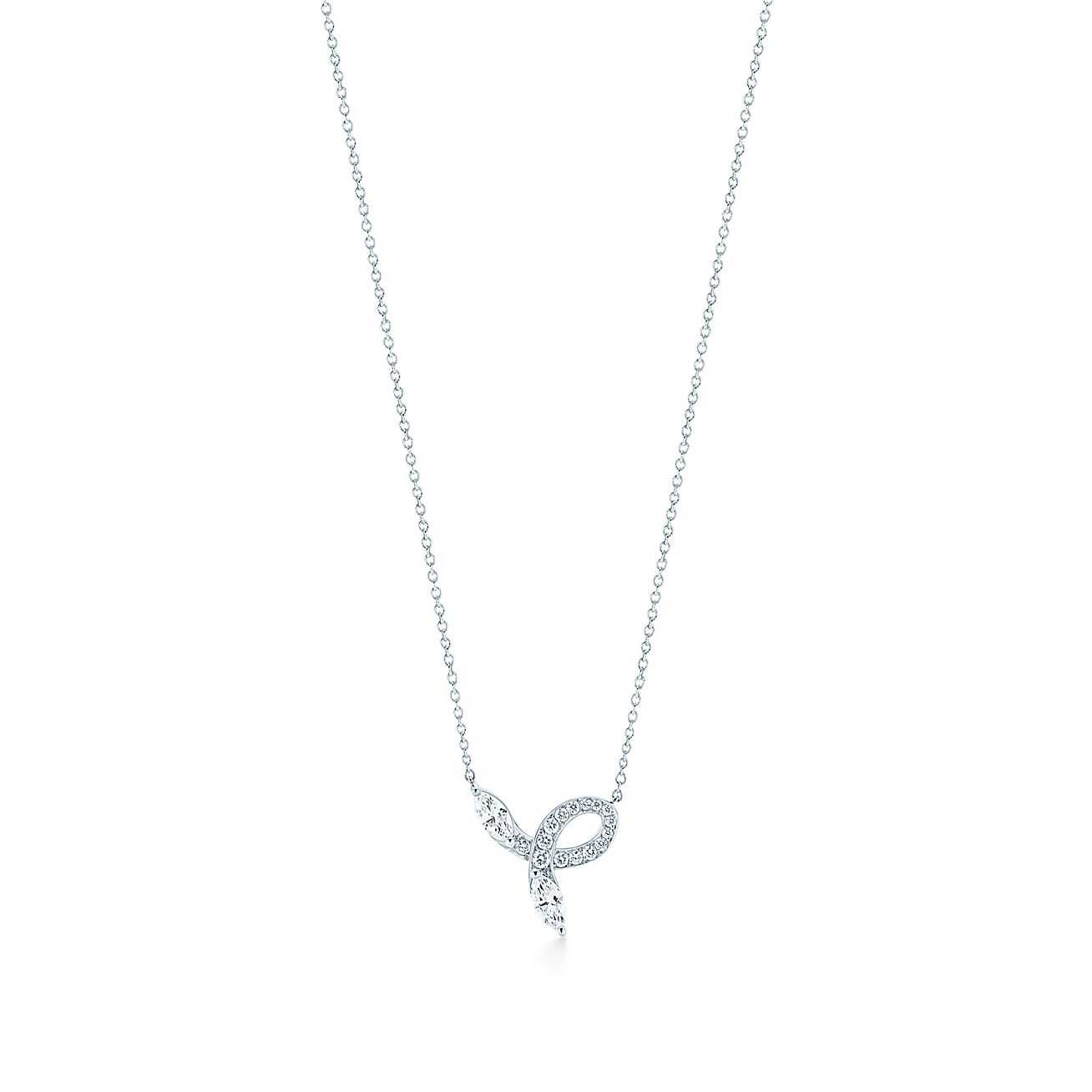 Tiffany Victoria® Bow Pendant In Platinum With Diamonds Tiffany And Co