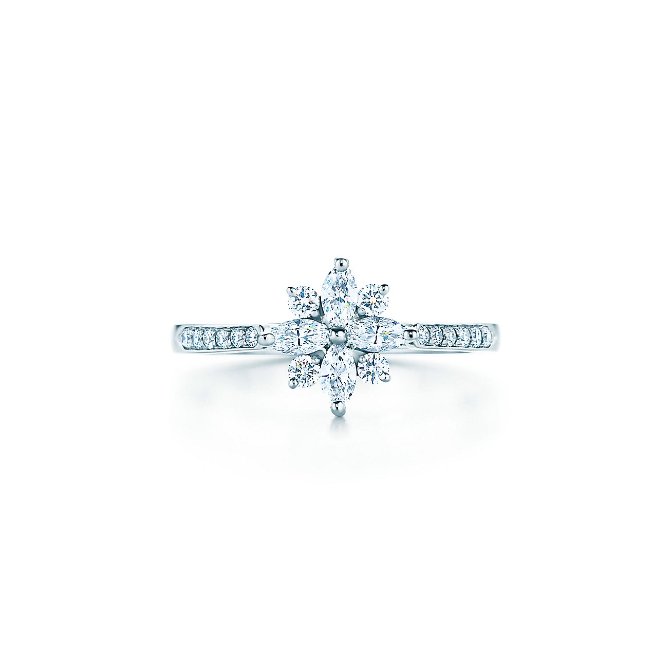 Tiffany Victoria® ring in platinum with diamonds. Tiffany & Co.