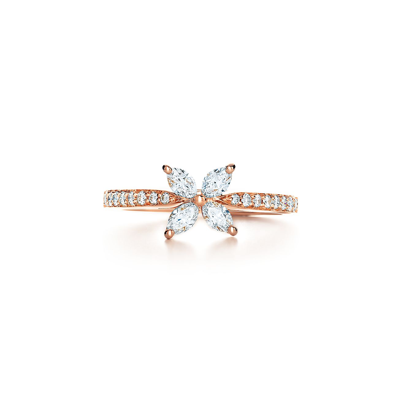 Tiffany Victoria™ ring in 18k rose gold with diamonds. Tiffany & Co.