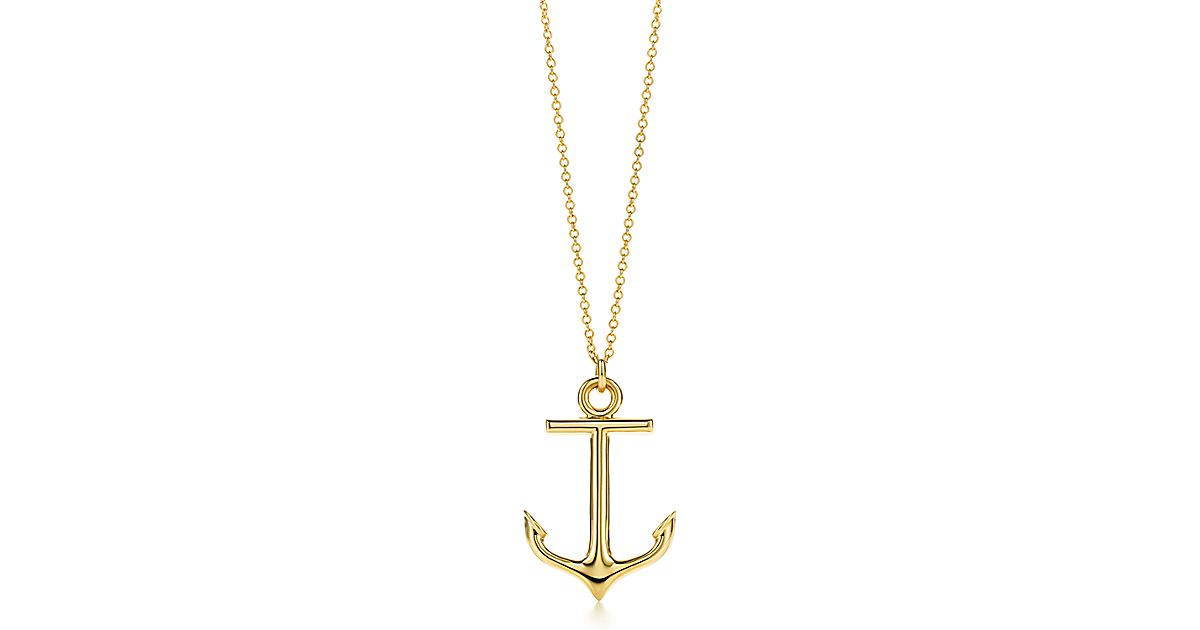 Anchor Pendant In 18k Gold. 