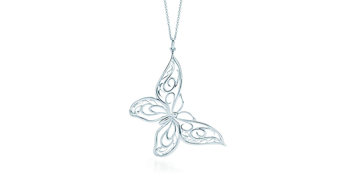 Butterfly pendant in sterling silver, large. Tiffany & Co.