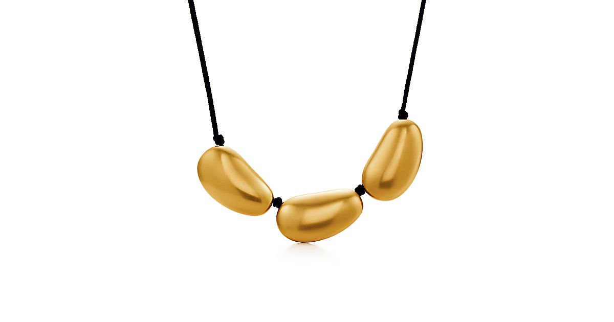 Elsa Peretti® Bean® necklace in gold lacquer over Japanese hardwood