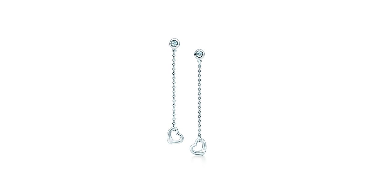 Elsa Peretti® Diamonds By The Yard® Open Heart Earrings In Sterling Silver Tiffany And Co 