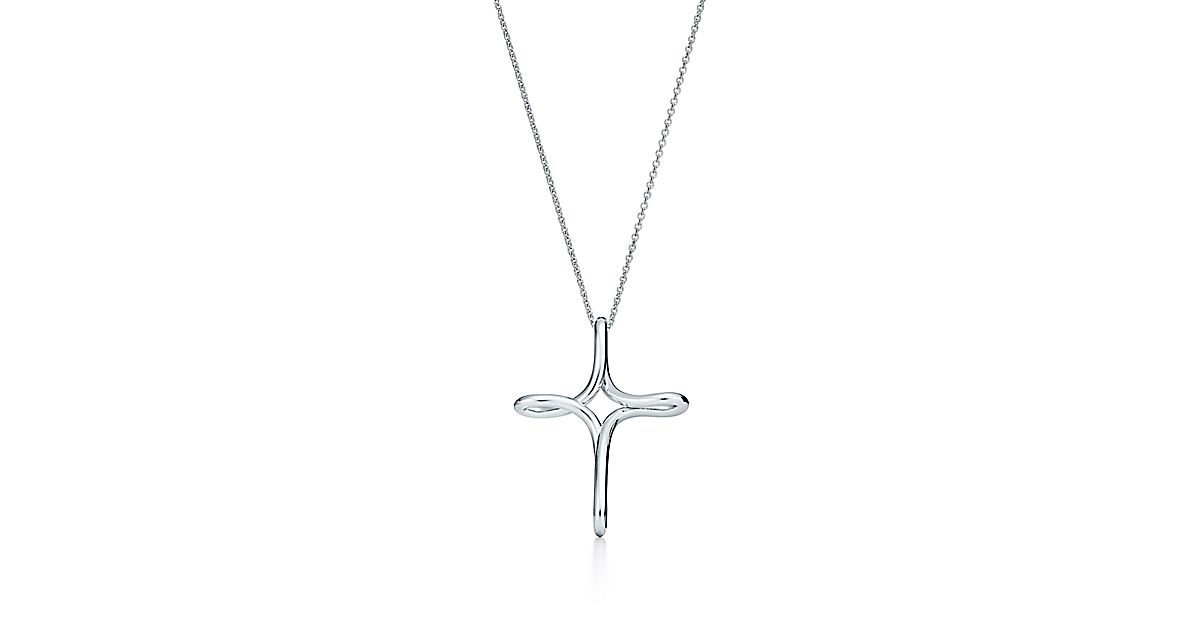 Elsa Peretti® infinity cross pendant in sterling silver, large. Tiffany & Co.