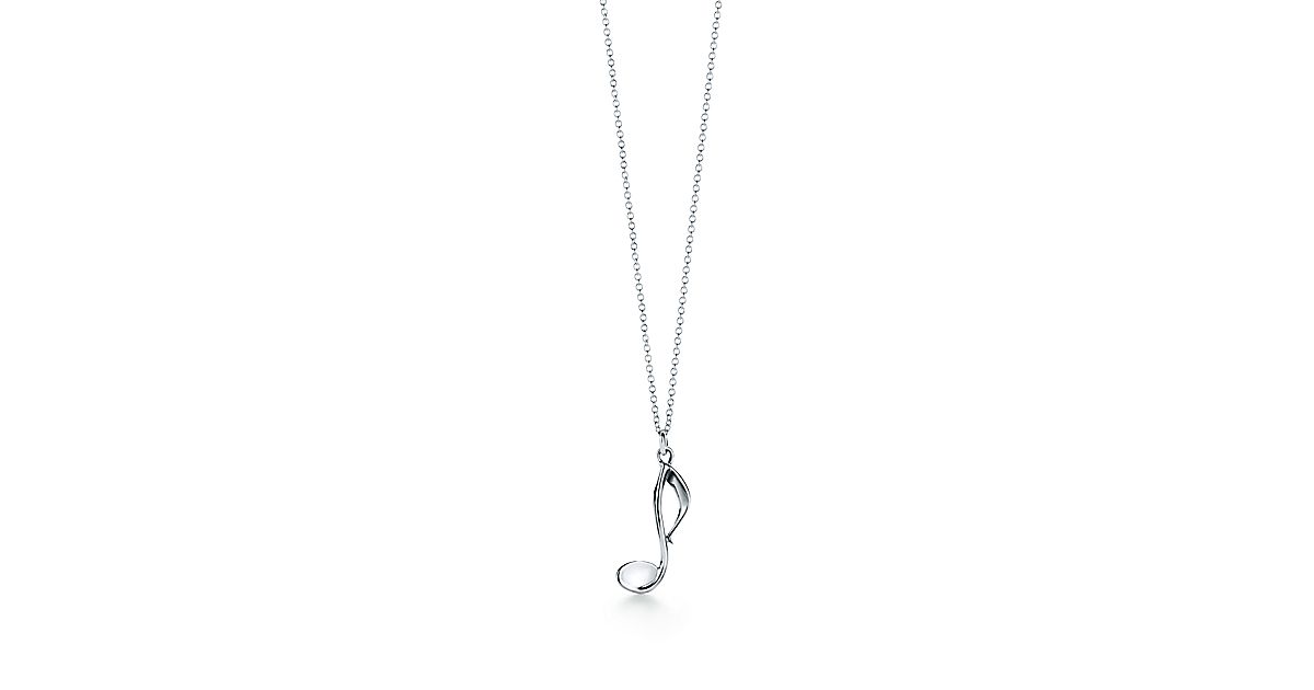 Paloma's Graffiti music note pendant in sterling silver. Tiffany & Co.