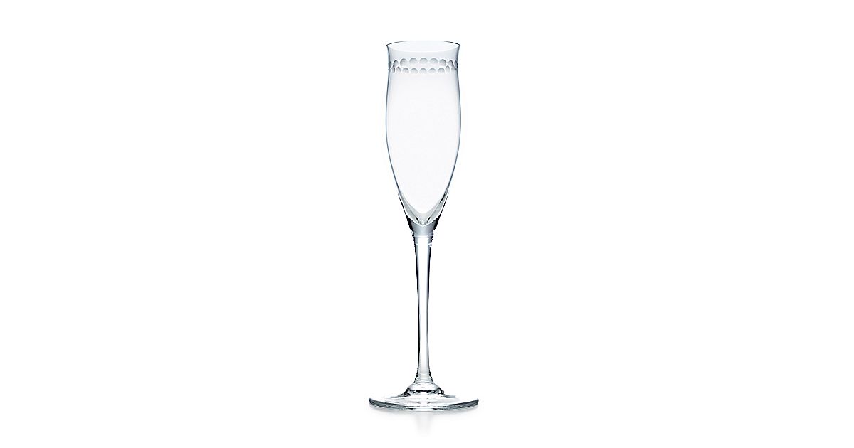 Pearl champagne flute in crystal. Tiffany & Co.