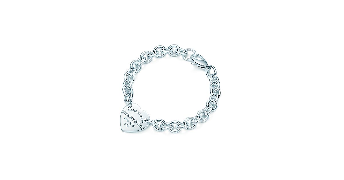 Return To Tiffany® Medium Heart Tag On A Bracelet In Sterling Silver