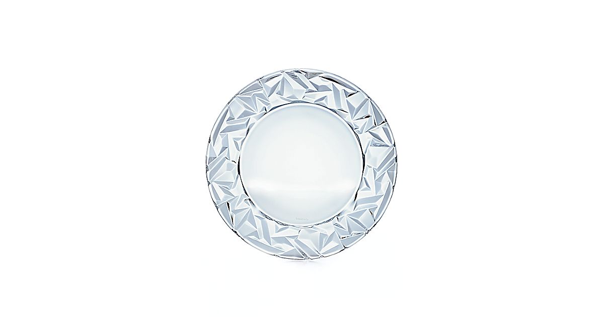 Rockcut dinner plate in crystal glass. Tiffany & Co.