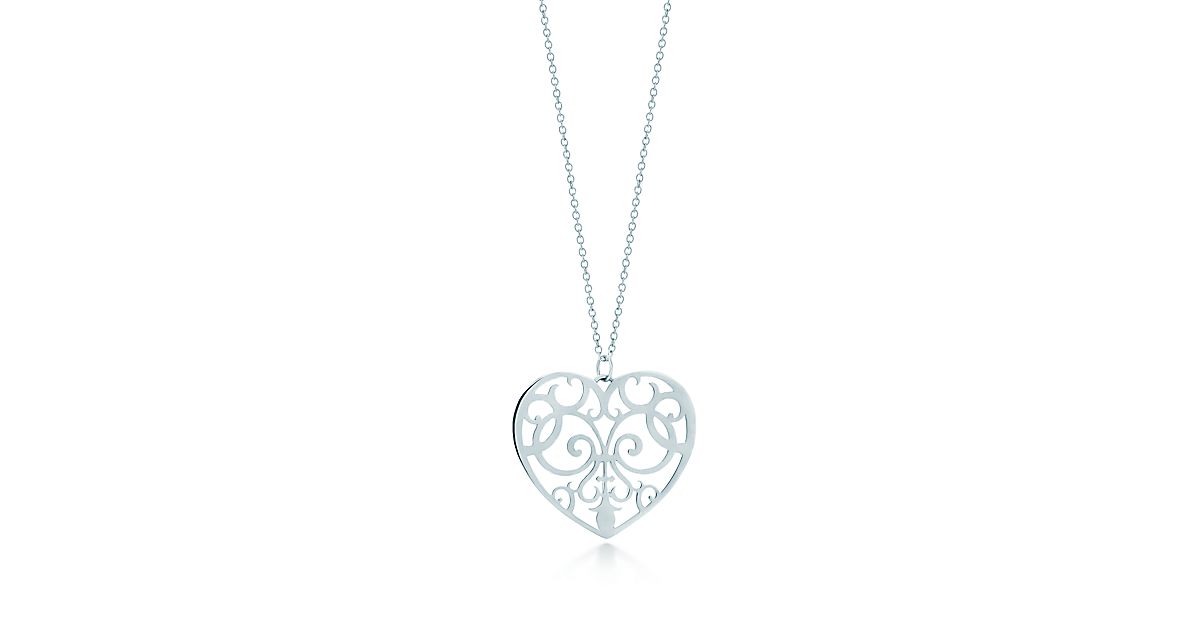 Tiffany Enchant® heart pendant in sterling silver, medium. Tiffany & Co.