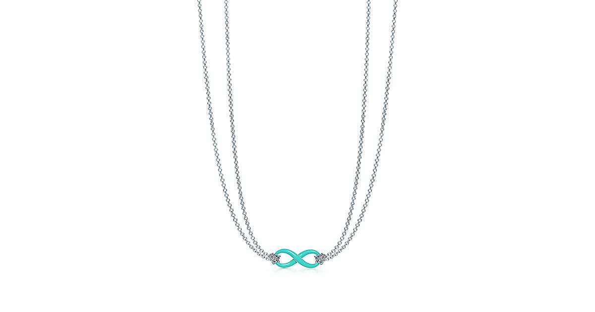 Tiffany Infinity pendant in sterling silver with Tiffany BlueÂ® enamel finish. | Tiffany & Co.