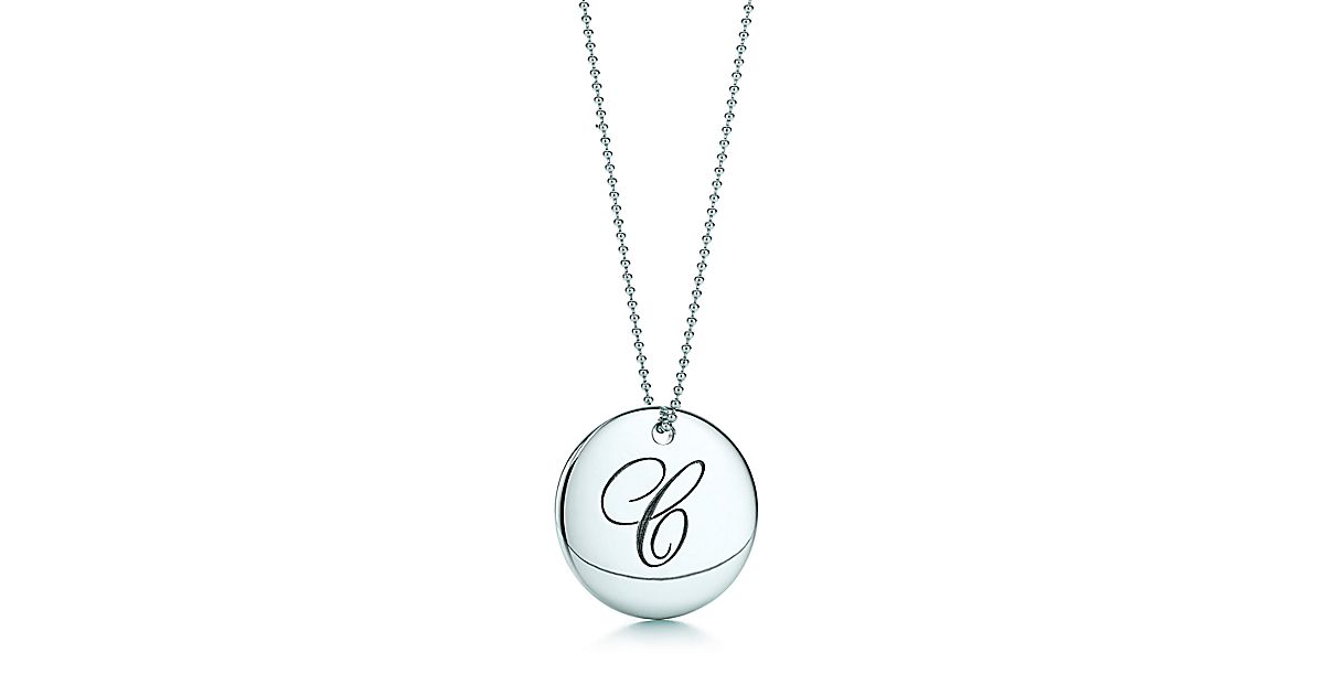 Tiffany Notes Letter Round Pendant In Sterling Silver Letters A Z 