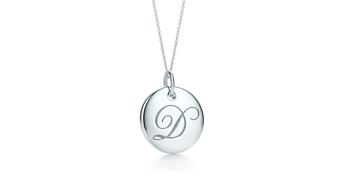 Tiffany Notes Alphabet Disc Charm In Silver On A Chain. Letters A-Z ...