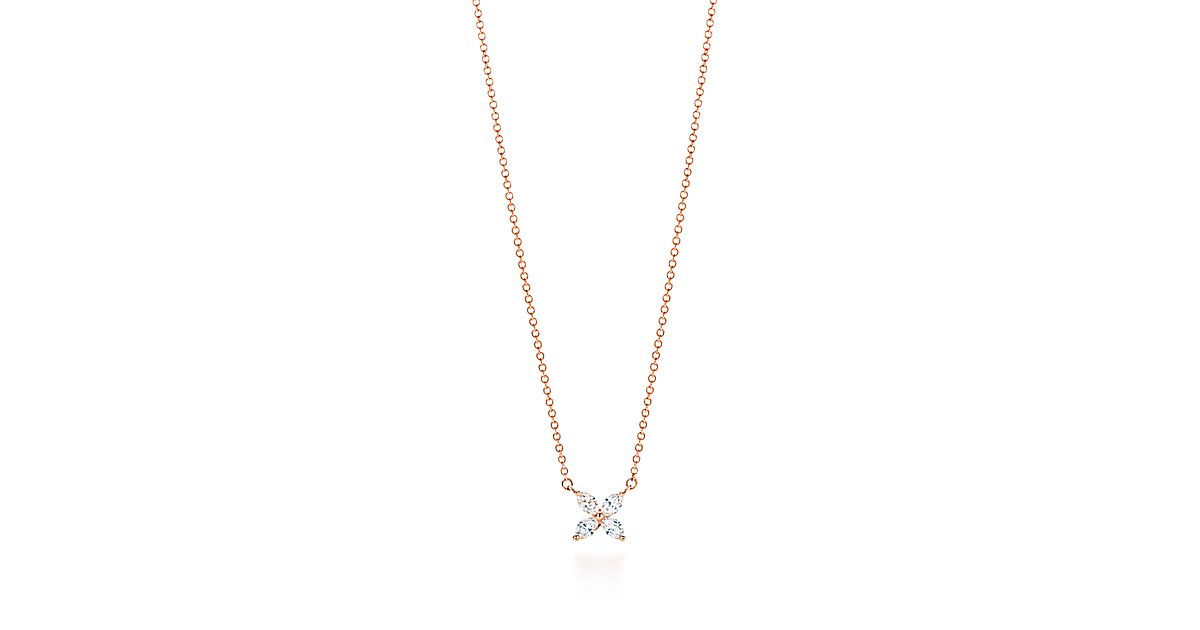 Tiffany Victoria® Pendant In 18k Rose Gold With Diamonds Small 