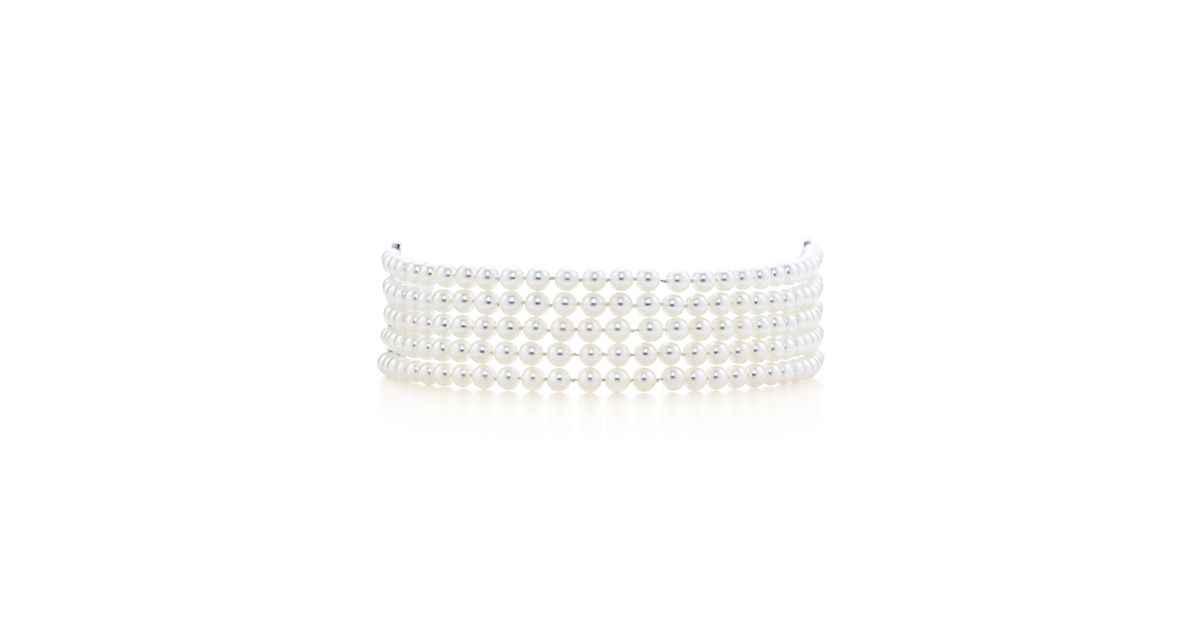 Ziegfeld Collection fivestrand pearl bracelet with a sterling silver