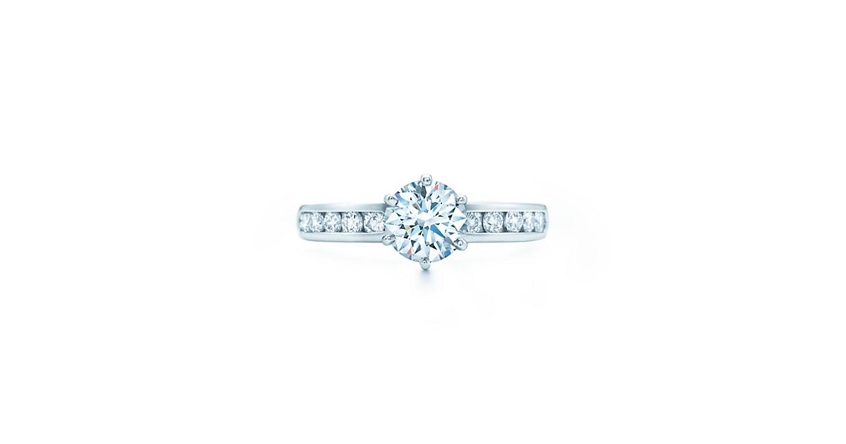 The Tiffany® Setting With Diamond Band Engagement Rings Tiffany And Co