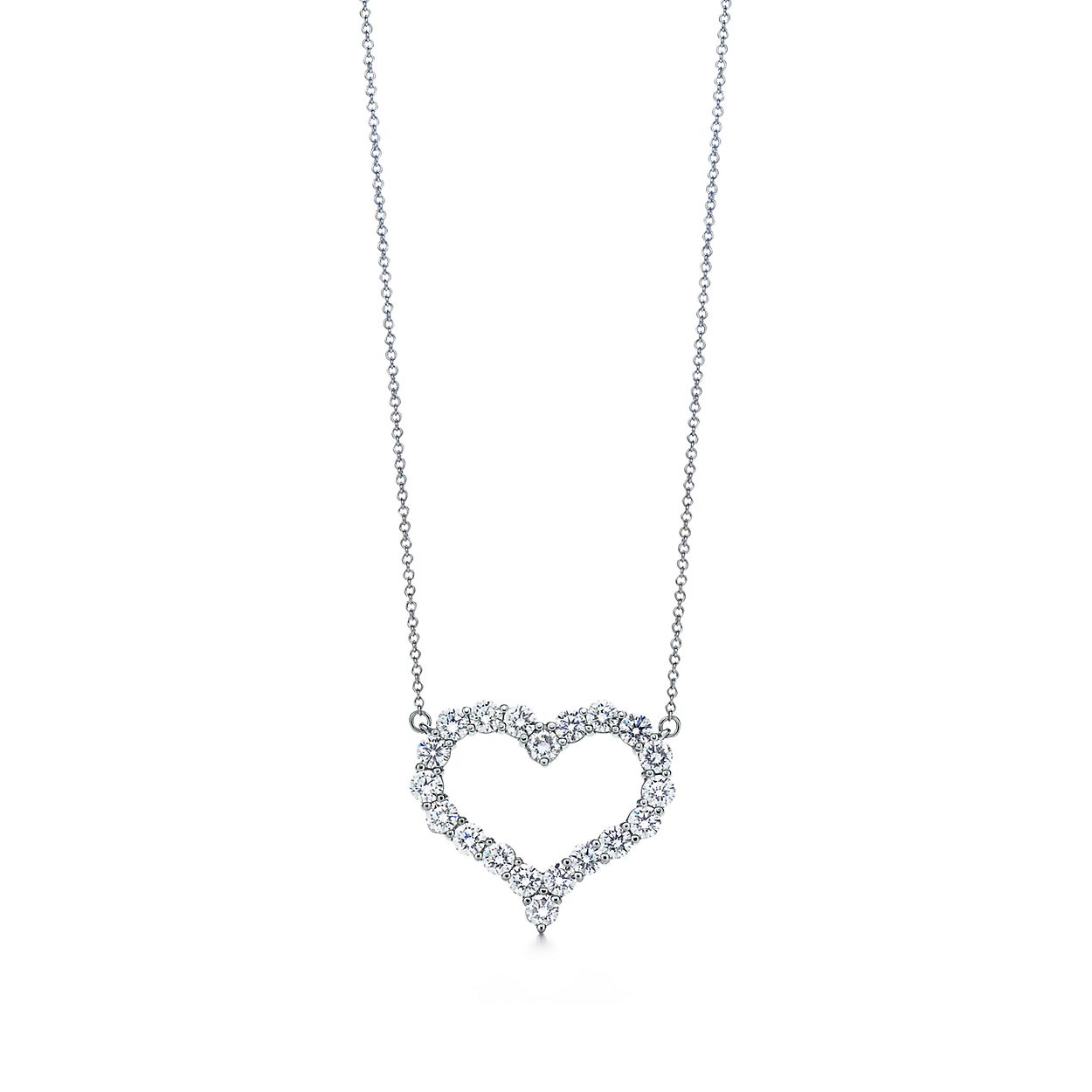 Pendant In Platinum With Diamonds Large Tiffany Co Diamond Heart Pendant