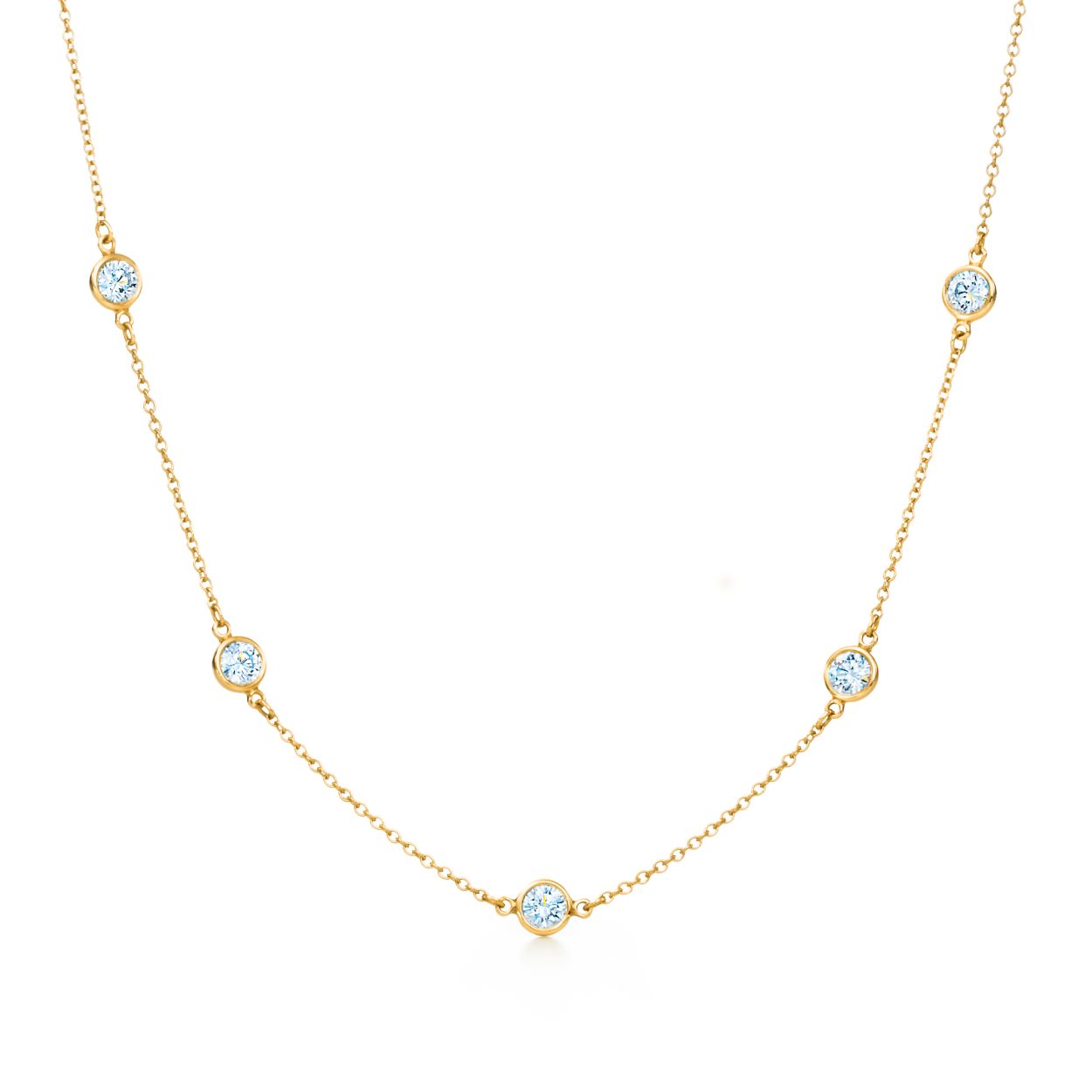 Elsa Peretti Diamonds By The Yard 18K Gold Necklace Tiffany Co