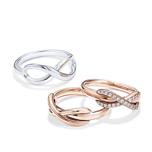 Rings For Women Tiffany Co Tiffany Infinity Rose Gold And Sterling Silver Rings